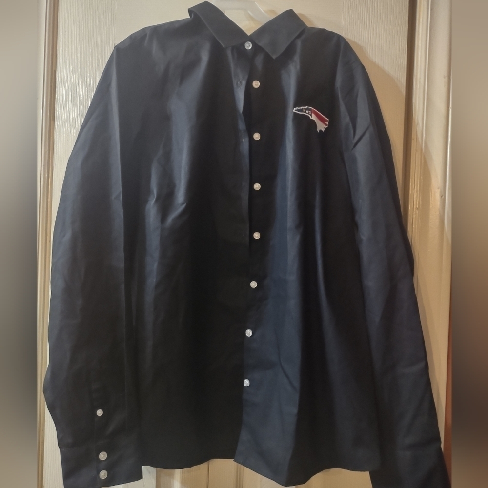 Black Men's Lands Ends Button Down Long Sleeve Shirt North Carolina Flag